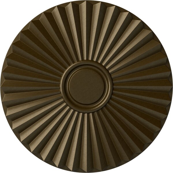 Ekena Millwork Shakuras Ceiling Medallion (For Canopies up to 5"), Hand-Painted Brass, 19 3/4"OD x 1 3/8"P CM20SHBRS - main